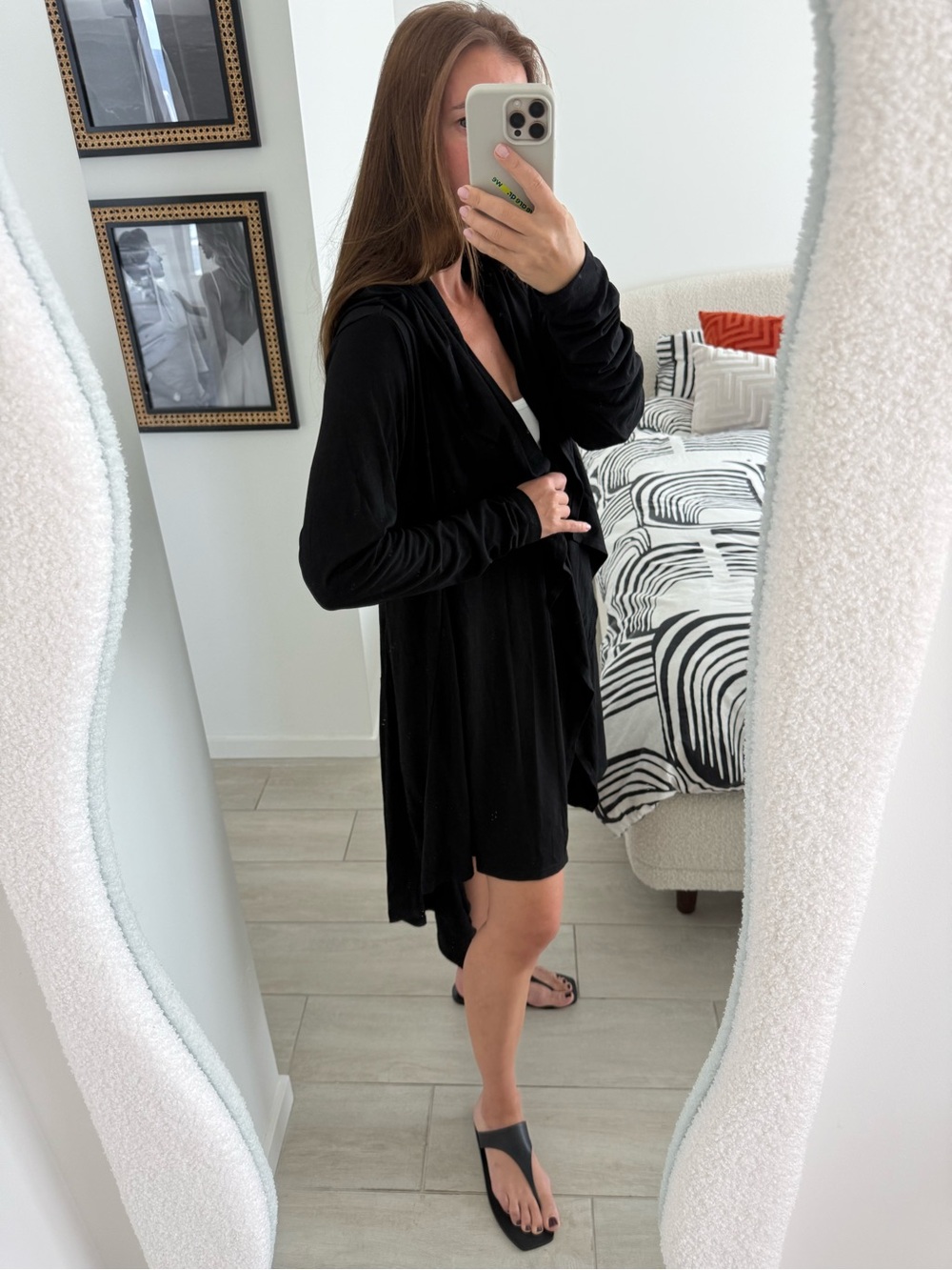 Black Open-Front Women’s Cardigan
